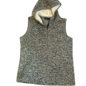 Pulse Heather Gray Hooded Vest Jacket